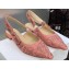 Dior J'Adior Slingback Ballerina Flats in Pink and Gray Embroidered Cotton with Toile de Jouy Sauvage Motif 2023
