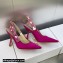 Dior Heel 9.5cm J'Adior Slingback Pumps in Fuchsia Embroidered Satin and Cotton 2023