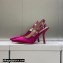 Dior Heel 9.5cm J'Adior Slingback Pumps in Fuchsia Embroidered Satin and Cotton 2023