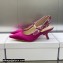 Dior Heel 6.5cm J'Adior Slingback Pumps in Fuchsia Embroidered Satin and Cotton 2023