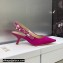 Dior Heel 6.5cm J'Adior Slingback Pumps in Fuchsia Embroidered Satin and Cotton 2023