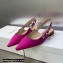Dior J'Adior Slingback Ballerina Flats in Fuchsia Embroidered Satin and Cotton 2023