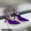 Dior Heel 9.5cm J'Adior Slingback Pumps in Purple Embroidered Satin and Cotton 2023