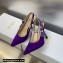 Dior Heel 9.5cm J'Adior Slingback Pumps in Purple Embroidered Satin and Cotton 2023