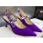 Dior Heel 6.5cm J'Adior Slingback Pumps in Purple Embroidered Satin and Cotton 2023