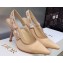 Dior Heel 9.5cm J'Adior Slingback Pumps in Nude Embroidered Satin and Cotton 2023