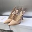 Dior Heel 9.5cm J'Adior Slingback Pumps in Nude Embroidered Satin and Cotton 2023
