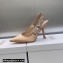 Dior Heel 9.5cm J'Adior Slingback Pumps in Nude Embroidered Satin and Cotton 2023