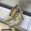 Dior Heel 9.5cm J'Adior Slingback Pumps in White Transparent Mesh Embroidered with D-Lace Macramé Motif 2023