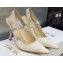 Dior Heel 9.5cm J'Adior Slingback Pumps in White Embroidered Satin and Cotton 2023
