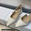 Dior J'Adior Slingback Ballerina Flats in White Embroidered Satin and Cotton 2023