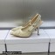 Dior Heel 9.5cm J'Adior Slingback Pumps in White Transparent Mesh Embroidered with D-Lace Macramé Motif 2023