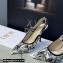 Dior Heel 9.5cm J'Adior Slingback Pumps in White Cotton Embroidered with Plan de Paris Motif 2023