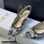 Dior Heel 6.5cm J'Adior Slingback Pumps in White Cotton Embroidered with Plan de Paris Motif 2023