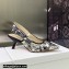 Dior Heel 6.5cm J'Adior Slingback Pumps in White Cotton Embroidered with Plan de Paris Motif 2023