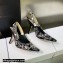 Dior Heel 9.5cm J'Adior Slingback Pumps in Black Cotton Embroidered with Plan de Paris Motif 2023