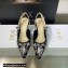 Dior Heel 6.5cm J'Adior Slingback Pumps in Black Cotton Embroidered with Plan de Paris Motif 2023