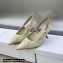 Dior Heel 6.5cm J'Adior Slingback Pumps in White Transparent Mesh Embroidered with D-Lace Macramé Motif 2023