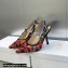 Dior Heel 9.5cm J'Adior Slingback Pumps in Red Multicolor Embroidered Cotton with Toile de Jouy Voyage Motif 2023