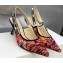 Dior Heel 6.5cm J'Adior Slingback Pumps in Red Multicolor Embroidered Cotton with Toile de Jouy Voyage Motif 2023