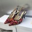 Dior Heel 6.5cm J'Adior Slingback Pumps in Red Multicolor Embroidered Cotton with Toile de Jouy Voyage Motif 2023