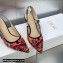 Dior Heel 6.5cm J'Adior Slingback Pumps in Red Multicolor Embroidered Cotton with Toile de Jouy Voyage Motif 2023
