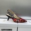 Dior Heel 6.5cm J'Adior Slingback Pumps in Red Multicolor Embroidered Cotton with Toile de Jouy Voyage Motif 2023