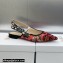 Dior J'Adior Slingback Ballerina Flats in Red Multicolor Embroidered Cotton with Toile de Jouy Voyage Motif 2023