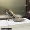 Dior Heel 9.5cm J'Adior Slingback Pumps in Gray Transparent Mesh Embroidered with D-Lace Macramé Motif 2023