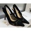 Dior Heel 9.5cm J'Adior Slingback Pumps in Black Transparent Mesh Embroidered with D-Lace Macramé Motif 2023
