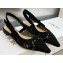 Dior J'Adior Slingback Ballerina Flats in Black Transparent Mesh Embroidered with D-Lace Macramé Motif 2023
