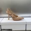 Dior Heel 9.5cm J'Adior Slingback Pumps in Nude Transparent Mesh Embroidered with D-Lace Macramé Motif 2023