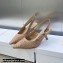 Dior Heel 6.5cm J'Adior Slingback Pumps in Nude Transparent Mesh Embroidered with D-Lace Macramé Motif 2023