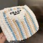 Cheap Sale Prada Raffia Crochet Tote Bag with wooden beads 1BG425 White 2023