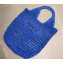 Cheap Sale Prada Raffia Crochet and Leather Tote Bag Blue 2023