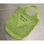 Cheap Sale Prada Raffia Crochet and Leather Tote Bag Green 2023