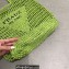 Cheap Sale Prada Raffia Crochet and Leather Tote Bag Green 2023