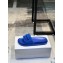 Versace Logo Lettering Rubber pool Slides Blue 2023