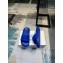 Versace Logo Lettering Rubber pool Slides Blue 2023