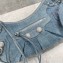 Balenciaga Le Cagole Small Shoulder Bag in blue demin with rhinestones