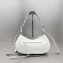 Balenciaga Le Cagole Small Shoulder Bag in crocodile embossed calfskin White with rhinestones
