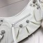 Balenciaga Le Cagole Small Shoulder Bag in crocodile embossed calfskin White with rhinestones