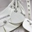 Balenciaga Le Cagole Small Shoulder Bag in crocodile embossed calfskin White with rhinestones