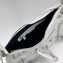 Balenciaga Le Cagole Small Shoulder Bag in crocodile embossed calfskin White with rhinestones