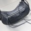 Balenciaga Le Cagole Small Shoulder Bag in crocodile embossed calfskin Black with rhinestones