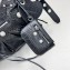 Balenciaga Le Cagole Small Shoulder Bag in crocodile embossed calfskin Black with rhinestones
