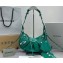 Balenciaga Le Cagole XS Shoulder Bag in crocodile embossed calfskin Green with rhinestones