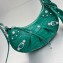 Balenciaga Le Cagole XS Shoulder Bag in crocodile embossed calfskin Green with rhinestones