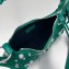 Balenciaga Le Cagole XS Shoulder Bag in crocodile embossed calfskin Green with rhinestones