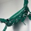 Balenciaga Le Cagole XS Shoulder Bag in crocodile embossed calfskin Green with rhinestones
